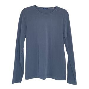 Patrick Assaraf Stream Pima Cotton Stretch Long Sleeve T-Shirt Small